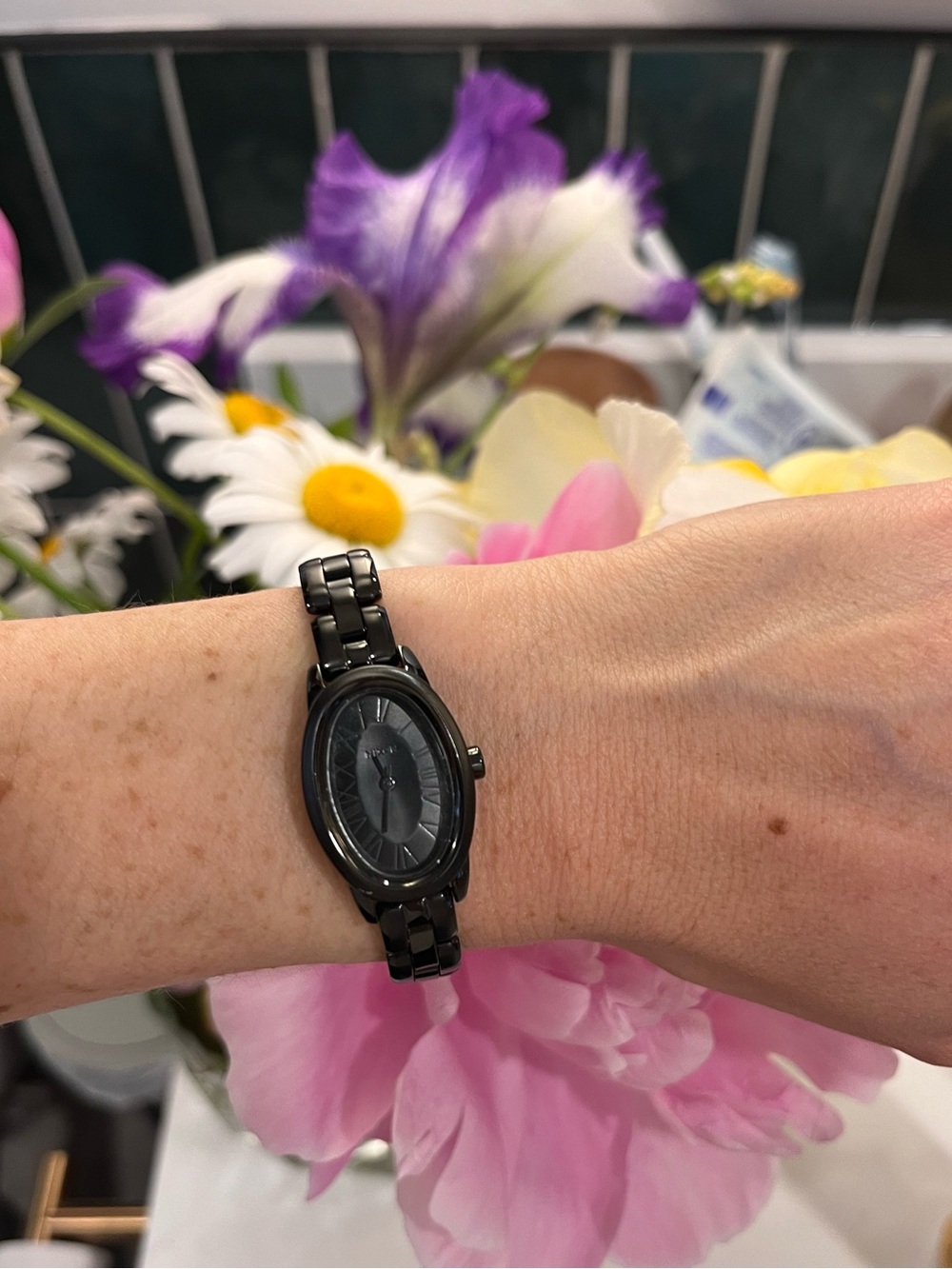 Nixon Black Oval Link Bracelet Women's Watch